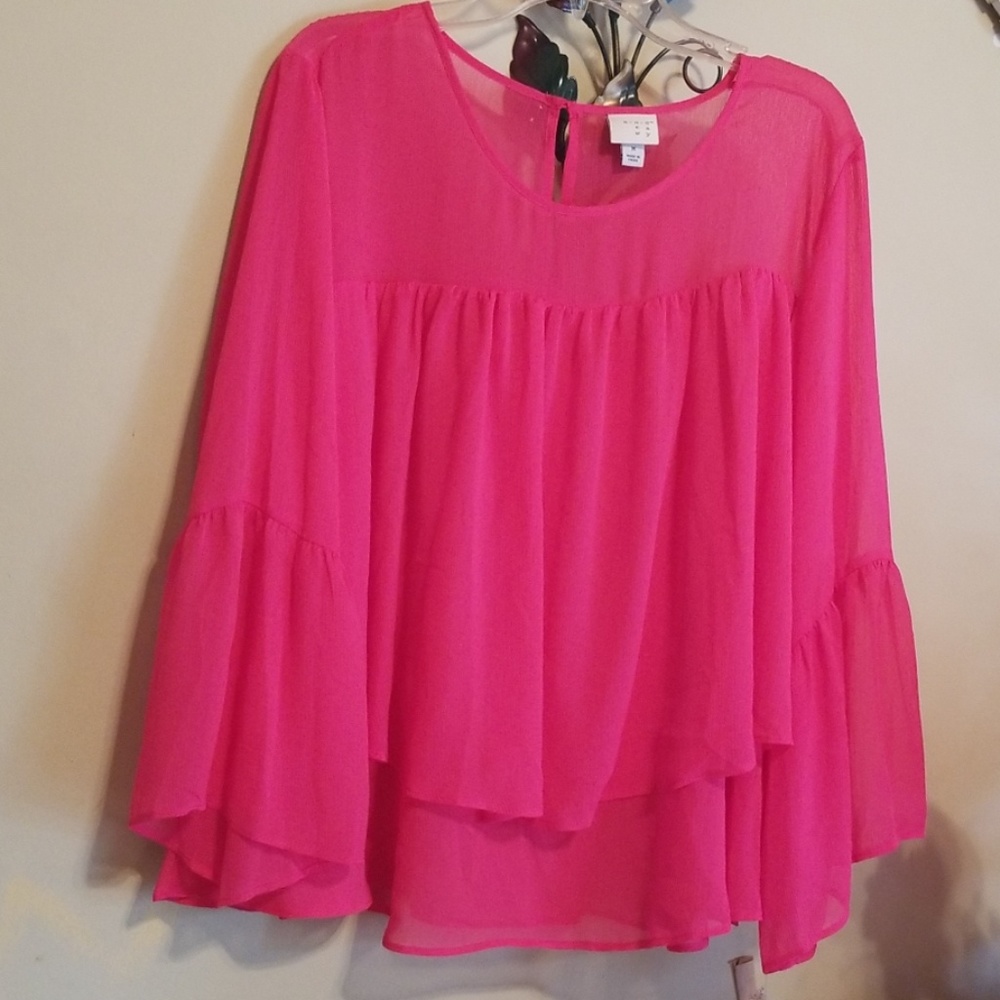 a new day  blouse with bell sleeves